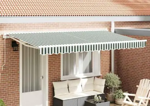 Fabrică de marchiză pentru cadru de 4x2 m în verde și alb - 1/5