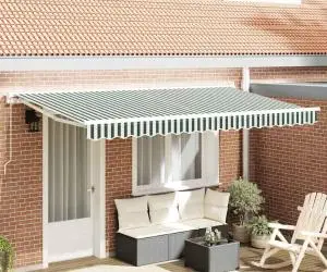 vidaXL Fabrică de marchiză pentru cadru de 4x2 m în verde și alb