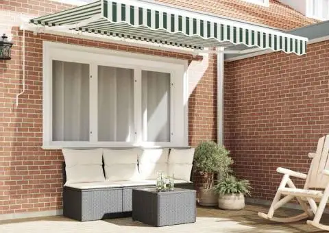 Material de înlocuire pentru marchiză pentru cadru de 3x2.5 m Verde și Alb - 3/5