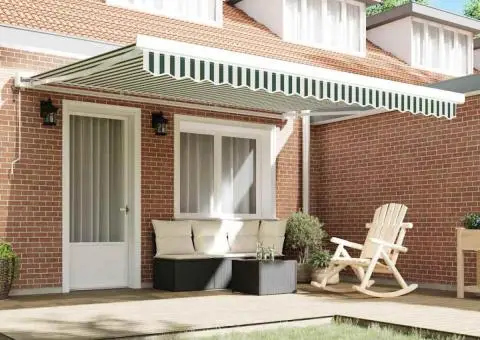 Țesătură de Înlocuire Pază pentru Cadru de 4x3 m Verde și Alb - 3/5