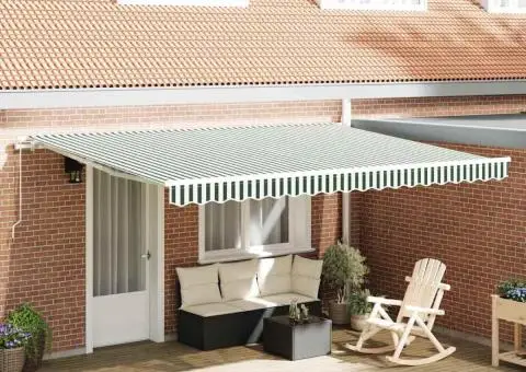 Material pentru umbră pentru cadru de 4.5x3 m Verde și Alb - 1/5