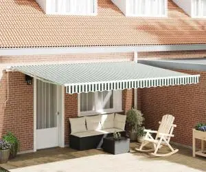 vidaXL Material pentru Înlocuirea Umbrei pentru Cadru de 4.5x3.5 m Verde și Alb