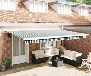 vidaXL Material de umbră pentru cadru de 5x3 m verde și alb