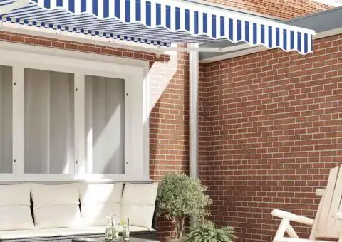 Obloane pentru copertină de 2,5 m în alb și albastru 2,3x0,2 m - 3/5