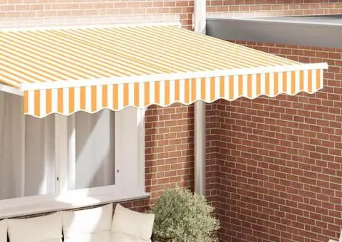 Umbra pentru terasă, 2.5 m, galben și alb, 2.3x0.2 m - 1/5