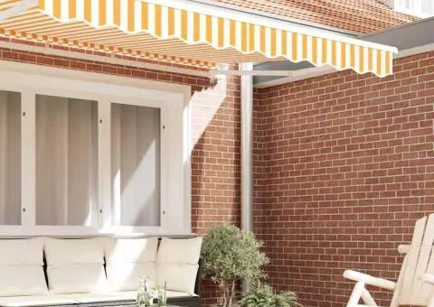 Umbra pentru terasă, 2.5 m, galben și alb, 2.3x0.2 m - 3/5