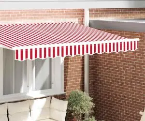 vidaXL Valanț Cort Cadru 2.5 m, Roșu și Alb 2.3x0.2 m