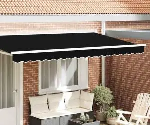 vidaXL Canopiul pentru cadru de 4 m, Negru, 3.8x0.2 m