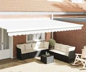 vidaXL Marchiză Valance pentru Cadru de 5 m Alb 4.8 x 0.2 m