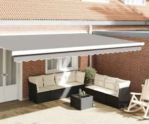 vidaXL Țesătură pentru umbra de 5 m Gri deschis 4.8x0.2 m
