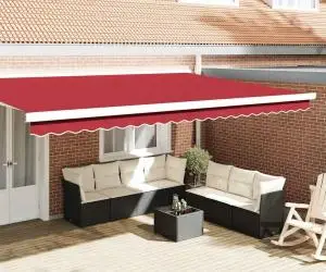 vidaXL Fald din stor , cadru de 5 m, Roșu, 4.8 x 0.2 m