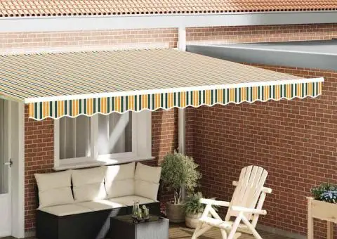 Valanț pentru marchiză cadru 4.5m verde și galben 4.3x0.2m - 1/5