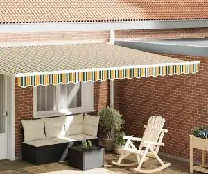 vidaXL Valanț pentru marchiză cadru 4.5m verde și galben 4.3x0.2m