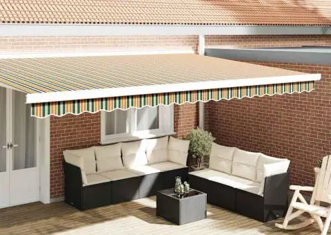 Plasa de umbrire pentru ramă de 5 m, Verde și Galben, 4.8 x 0.2 m - 1/5