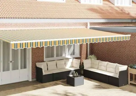 Marchiză pentru cadru de 6 m, verde și galben, dimensiuni 5.8x0.2 m - 1/5