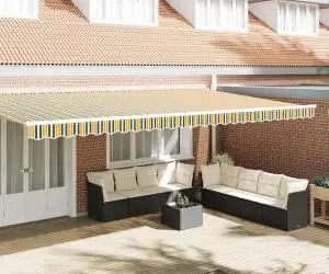 vidaXL Marchiză pentru cadru de 6 m, verde și galben, dimensiuni 5.8x0.2 m