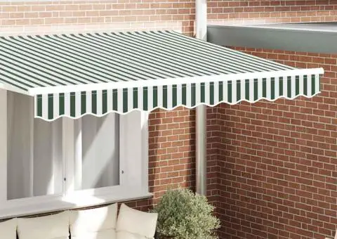 Marchiză pentru Cadru de 2.5 m Verde și Alb 2.3x0.2 m - 1/5