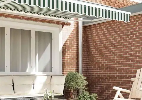 Obloane pentru Terase pentru Cadru de 3m, Verde și Alb, 2.8 x 0.2 m - 3/5