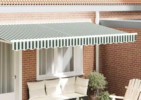 Valance pentru marchiză de 4m, verde și alb 3.8x0.2m - 1/5