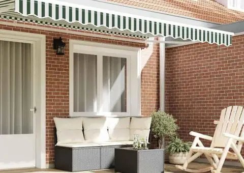 Valance pentru marchiză de 4m, verde și alb 3.8x0.2m - 3/5