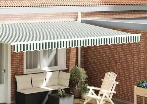 Îmbrăcăminte pentru marchiză, 4,5 m, Verde și Alb, 4,3x0,2 m - 1/5