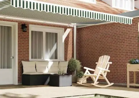 Îmbrăcăminte pentru marchiză, 4,5 m, Verde și Alb, 4,3x0,2 m - 3/5