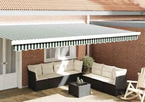 Perdea marchiză 5 m, Verde și Alb 4.8x0.2 m - 1/5