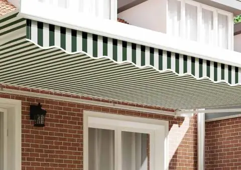 Perdea marchiză 5 m, Verde și Alb 4.8x0.2 m - 3/5