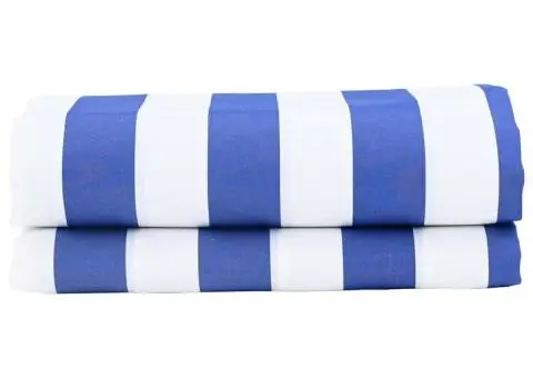 Material de înlocuire pentru marchiză Albastru și Alb 10x1.6 m - 2/5