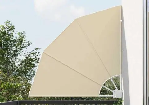 Ecran de intimitate pentru balcon Bej 115 x 115 cm țesătură - 1/5