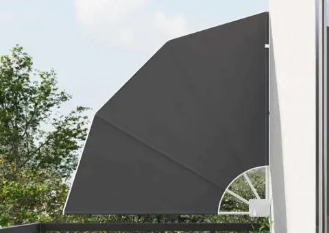 Ecran de intimitate pentru balcon Negru 115 x 115 cm țesătură - 1/5