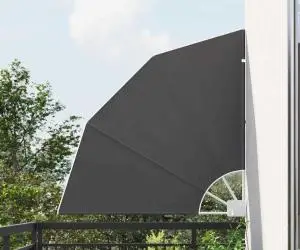 vidaXL Ecran de intimitate pentru balcon Negru 115 x 115 cm țesătură