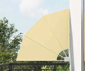 vidaXL Ecran de intimitate pentru balcon Nisipiu 115 x 115 cm țesătură