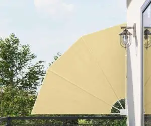 vidaXL Ecran de intimitate pentru balcon Nisipiu 140 x 140 cm țesătură