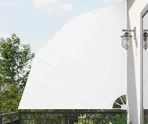 vidaXL Ecran de intimitate pentru balcon Alb 210 x 210 cm țesătură