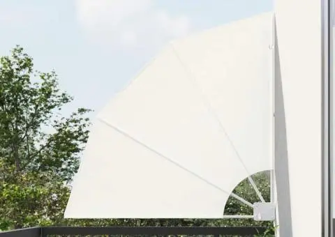 Ecran de intimitate pentru balcon Crem 115 x 115 cm țesătură - 1/5