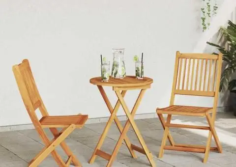 Set bistro de grădină, 3 piese, lemn masiv acacia - 4/5