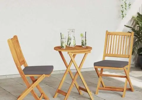 Set bistro de grădină, 3 piese, lemn masiv acacia - 4/5