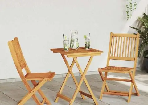 Set bistro de grădină, 3 piese, lemn masiv acacia - 4/5