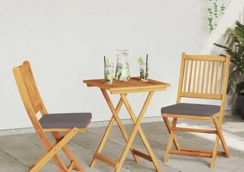 Set bistro de grădină, 3 piese, lemn masiv acacia - 4/5