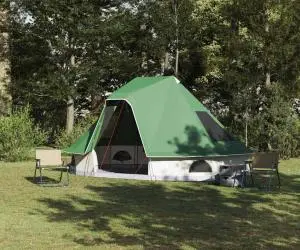 vidaXL Cort de Familie Tipi Verde pentru 6 Persoane, Rezistent la apă
