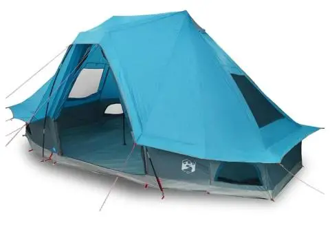 Cort de Familie Tipi Albastru pentru 6 Persoane, Impermeabil - 3/5