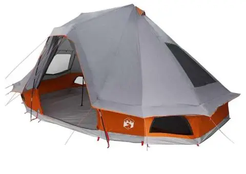 Cort de Familie Tipi Gri și Portocaliu 6 Persoane Impermeabil - 2/5