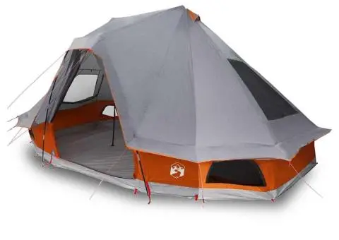Cort de Familie Tipi Gri și Portocaliu 6 Persoane Impermeabil - 3/5