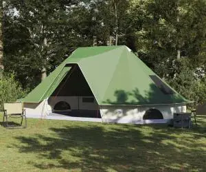 vidaXL Cort pentru Familie Tipi Verde 10 Persoane Impermeabil