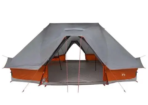 Cort pentru Familie Tipi - Gri și portocalie, pentru 10 persoane, impermeabil - 4/5