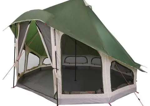 Cort Familial Tipi Verde 6 Persoane Impermeabil - 2/5