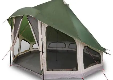 Cort Familial Tipi Verde 6 Persoane Impermeabil - 3/5