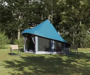 vidaXL Cort de Familie Tipi Albastru pentru 6 Persoane Impermeabil