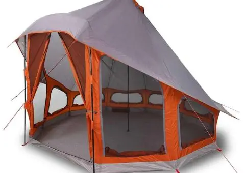 Cort de familie Tipi gri și portocaliu impermeabil pentru 6 persoane - 3/5